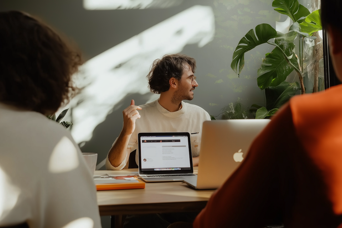 Collaborative team workspace with financial professionals